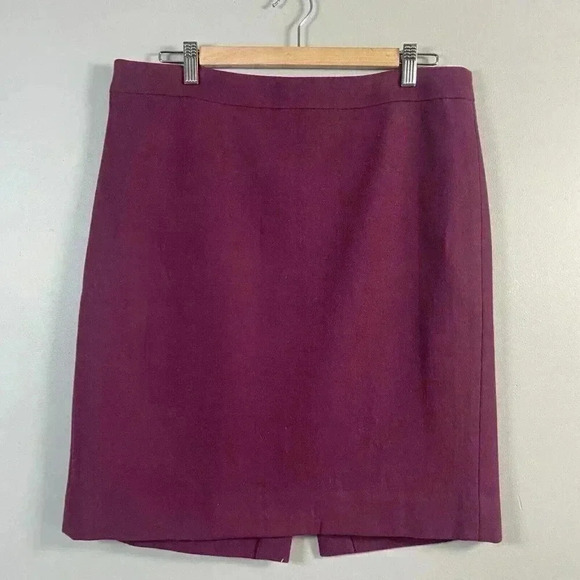 J. Crew The Pencil Skirt Double-Serge Wool Wine Pino Size 12 ($89.50) Y2k Party - Picture 1 of 6